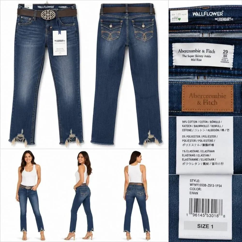 WallFlower Legendary Fit Slim Bootcut Jeans Size 1/25 NWT